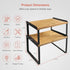 Kitchen Cabinet Organizer Shelves, Set of 4 Expandable Counter Shelf Rack for Plates, Dishes, and Mugs (Bamboo, Black)