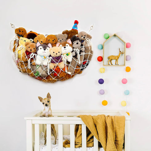 YKBU Hammock (Cream,49" Stuffy Animal Net for Stuffed Animals Storage Macrame Stuffed Animal Toy Display Plush Toy