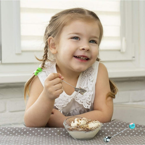 AUEAR 4 Pack Stirring Spoons - Cute Doughnut Coffee Spoon, Mini Donut Dessert Ice Cream Stirrers