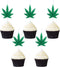 Lothee 5 Pieces Leaf Shape Candles, Weed Leaf Cupcake Candles, Pot Leaf Tealight Candles for Birthday Celebrations