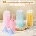 20 Oz 9 Pack Maucircol Acrylic Snowglobe Tumbler Including DIY Kit, Pre-Drilled Double Wall Plastic Snowglobe Cup