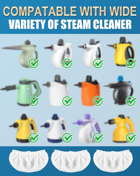 3 Pack Phueut Universal Microfiber Cloths for Most Handheld Steam Cleaner, Reusable Washable, Multi-Purpose Steam