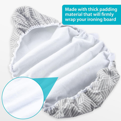Ironing Board Cover with Padding, 15 x 54 inch Standard Full Size, Heat Reflective, Thick Padding with Elasticized