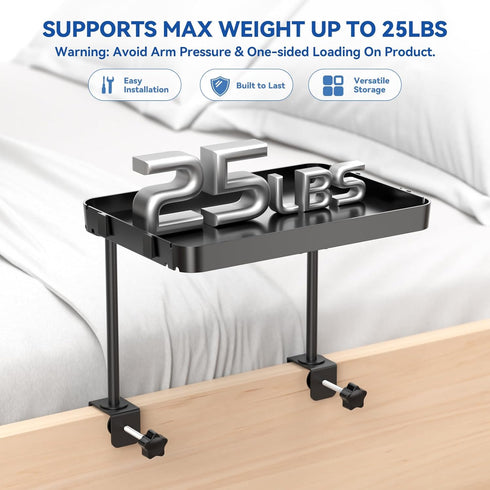 2 Bedside Shelf Bunk Bed Shelf for Top Bunk Clip on Bedside Table Tray Loft Nightstand Attachable Bedside Table Cup