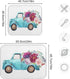 ALAZA Blue Trolley Truck Purple Rose Flower Dish Drying Mat, Absorbent Microfiber Small Drying Pad for Kitchen