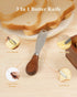 LYNG Countertop Butter Dish with Magnetic Lid, Acacia Wood Butter Keeper With Knife, Detachable Butter Container