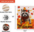 Welcome Fall Maple Leaves Garden Flag, 12.5x18 Inch Double Sided Seasonal Raccoon Outdoor Decoration for Autumn