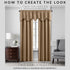 Elrene Home Fashions Colette Faux-Silk Scalloped Window Valance - 50 in x 21 in, Gold (Scalloped Valance)