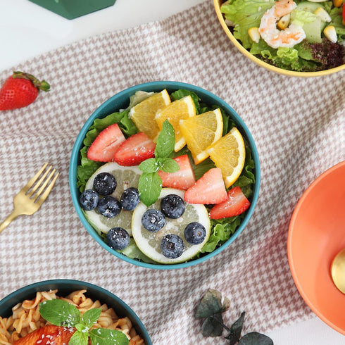 Kyraton Plastic Cereal Bowls - 8 Pieces, 26 oz, Unbreakable and Reusable Lightweight Bowl for Rice, Noodle, Soup,
