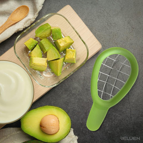 Avocado Slicer Tool - 3.2 x 6.3 Inches with Ergonomic Handle, Food-Grade Plastic and Stainless Steel