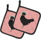 Caroline's Treasures BB7834PTHD Polish Poland Chicken Pink Check Pot Holders, 7 1/2 x 7 1/2