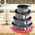 Premium Springform Pan Set - 4, 7, 9, 10 Inches Round Cake Pans for Baking, Cake Pan Set with Removable Bottom, Nonstick Coating, with Thickened Silicone Cheesecake Pan Protector