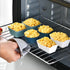 12 Pack Reusable Silicone Cupcake Baking Cups, Standard Round, Square & Rectangle Muffin Liners, Non-Toxic, BPA Free