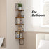 5 PHAREGE Tier Moon Phase Corner Shelves Brown Black, Rustic Storage Shelves for Bedroom Kitchen Bathroom Living Room