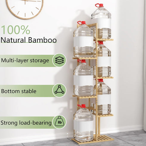 6 Laiensia Bamboo Plant Stand Rack Tier,Multiple Stand Holder Shelf Rack, Indoor&Outdoor Planter Display Shelves