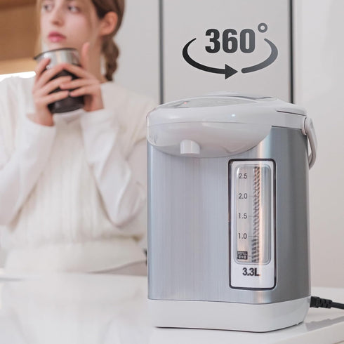 3.3L (111 Oz), CUCKOO Electric Hot Water Urn Pot Dispenser Safety Lock, Rotating Base, Instant Auto Boiler and Warmer