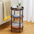 Small Round Side Table for Small Spaces - 3-Tier Modern Accent Table, Slim End Table for Living Room, Bedroom (Cherry)