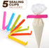 LotFancy 250pcs Disposable 12 Inch Piping Bags, Anti-Burst Icing Bags with 5 Clips for Cake and Cookie Decoration