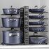 ORDORA Adjustable 8-Tier Pots and Pans Organizer: Under Cabinet Kitchen Storage for 6-11 inch Lightweight Cookware