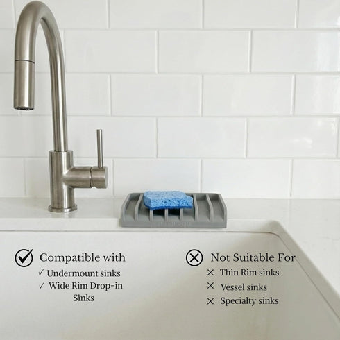 Countertop Effilogic Silicone Sponge Holder Soap Dish for Shower - Self-Draining Kitchen Sink Organizer, Protector