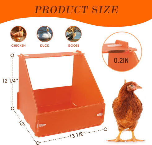 Touri 6 Pack Chicken Nesting Boxes for Laying Eggs for Hens Ducks and Poultry, Orange
