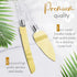 Cake Knife and Server Set, Gold Blade & Faux Crystal Handle Wedding Cake Cutting Set for Party & Anniversary
