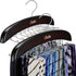 Ohuhu Tie Rack Hanger for Closet, 2 Packs 24 Folding Hooks Wooden Tie Holder Organizer, Walnut