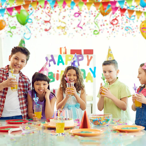 24 Glitter Mouse Ear Party Favors | Reusable Drinking Straws with 6 Designs for Theme Birthday Party Supplies