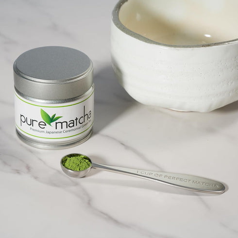 Matcha Measuring Spoon, Stainless Steel Scoop, 1/2 Teaspoon, Premium High Polish Finish, One Cup of Perfect Matcha