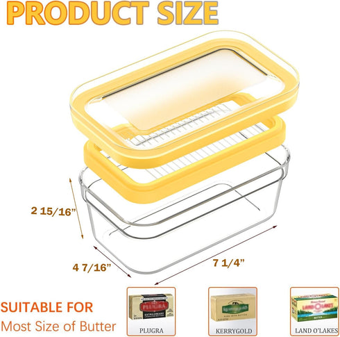 280g UNIVIVO Airtight Butter Slicer Cutter and Keeper - Butter Storage Container Dish with Lid for Fridge, Fresh Butter