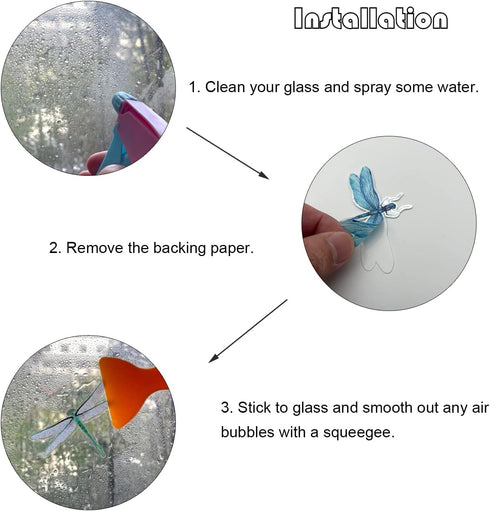 Small Size Anti-Collision Window Clings, Glass Reminder Static Decals to Avoid Bird Strikes, 20 Pieces