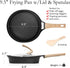ESLITE LIFE Nonstick Deep Frying Pan Skillet with Lid, Healthy Granite Coating Egg Omelette Pan Stone Cookware Chef's Pan, PFOA Free(Black, 9.5 Inch) by ESLITE LIFE