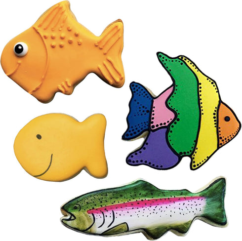 Ann Clark 4-Pc. Fish Cookie Cutters, Cute Goldfish & Angel Fish Shapes, Made in the USA