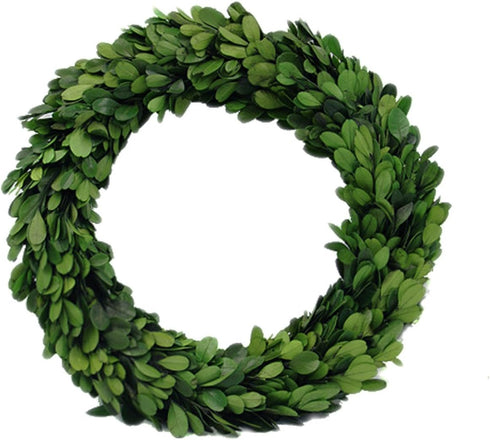 COCOMIA Preserved Garden Boxwood Round Wreath, 10"
