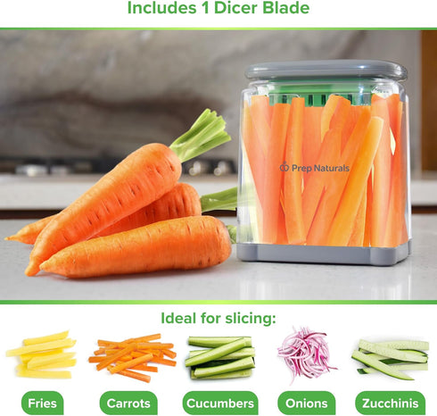 PrepNaturals 3-in-1 French Fry Cutter - Manual Potato Cutter for Fries and Vegetable Chopper