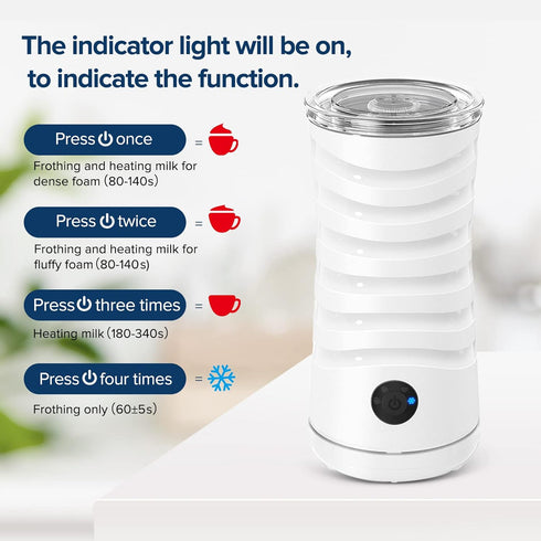 Secura Electric Milk Frother, Automatic Milk Steamer, 4-IN-1 Hot & Cold Foam Maker, 240ml Milk Warmer