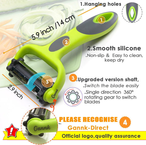 3 1 GANNK Potato Apple Vegetable Peelers for Kitchen, I and Y Peelers for Fruit Veggie Potatoes Carrot Cucumber