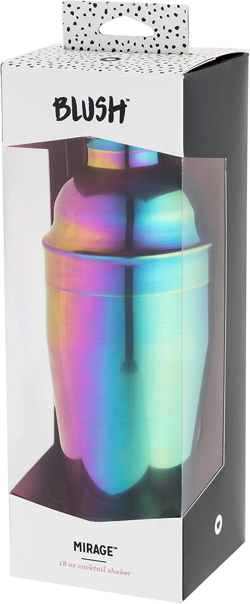 Blush Mirage Rainbow Cocktail Shaker, Stainless Steel, 20 oz, for Cold Brew Cocktails, Home Bar Cart, Gifts for Women