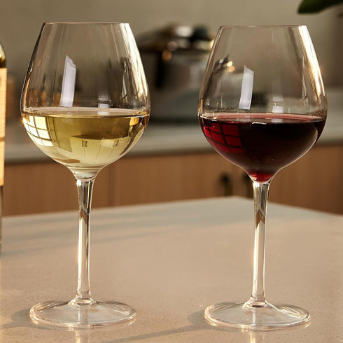 MICHLEY Unbreakable Stemmed Wine Glass, 100% Tritan Plastic, 15 oz, Set of 2