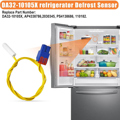 Upgraded DA32-10105X Refrigerator Temperature Sensor for Samsung, Compatible with RF263BEAESR/AA-02