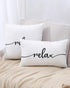 CarOptics 12x20 Inch Cozy Farmhouse Relax Lumbar Pillow Cover - 'Housewarming Gifts' Rustic Cushion Case, Ideal