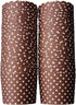 50-Pack Paper Baking Cups, Greaseproof Disposable Cupcake Muffin Liners in Large Chocolate Brown Polka Dots