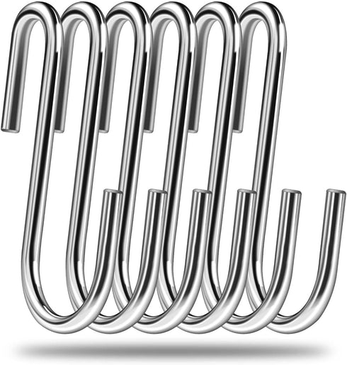 24 Pack Heavy Duty 3 inch S Hooks - Pan Pot Holder Rack Hooks for Kitchenware, Clothes, Plants, Towels