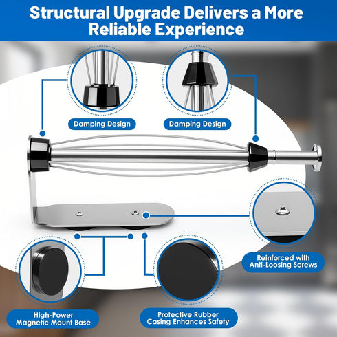 HUAFA Magnetic Paper Towel Holder for Fridge, One Hand Paper Towel Holder with Damping Effect Toilet Paper Roll Holder