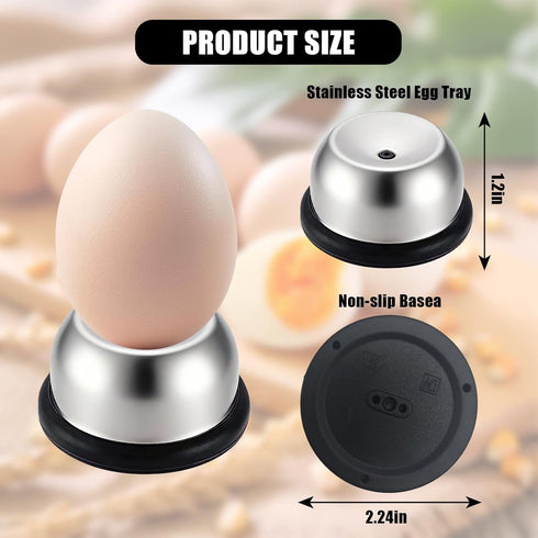 Bolsdoic 2PCS Commercial Egg Piercer for Raw Eggs, Stainless Steel Needle Egg Punch Tool with Black or Blue Anti-Slip