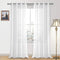 DWCN White Sheer Curtains - Set of 2 Panels, Faux Linen Look Grommet Window Drapes for Bedroom Living Room