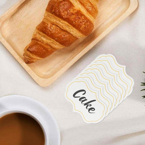 Cheese Markers, Charcuterie Boards Accessories, 24 Pieces Food Labels for Party Buffet, Blank Toothpick Flags, Cake Toppers, Chalkboard Cupcake Toppers Picks for Wedding Birthday Party Decor, White