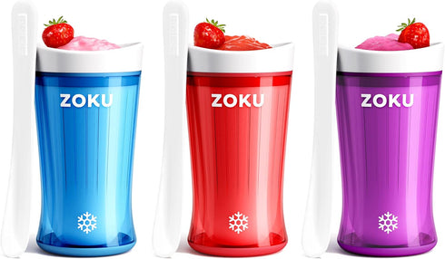 ZOKU Jumbo Slush and Shake Maker, Compact Make and Serve Cup for Smoothies, Slushies, Milkshakes, BPA-Free (Bright Blue)