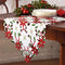 OurWarm Christmas Table Runners, Embroidered Poinsettia Holly Leaf Table Linens, 15 x 70 Inch