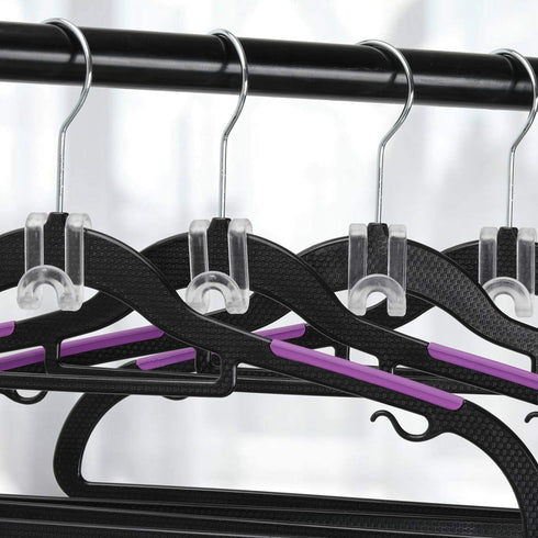 Mlici Hanger Hooks - 60 Pack Space Saving Clothes Hanger Connector Hooks for Closet Organizer (Clear)